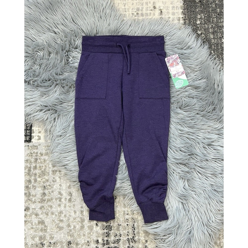 Threads 4 Thought Girls Purple Lina Ruched Fleece Joggers Size 5T ($35)